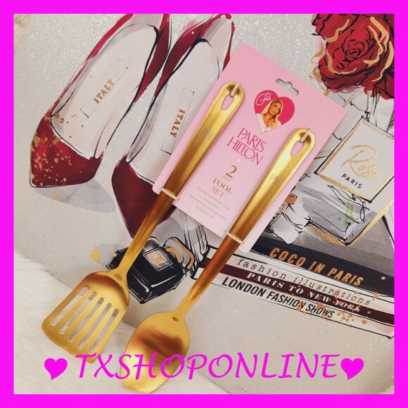 💗🍴PARIS HILTON 2pc stainless steel stool set🍴 💗NWT - Picture 5 of 6